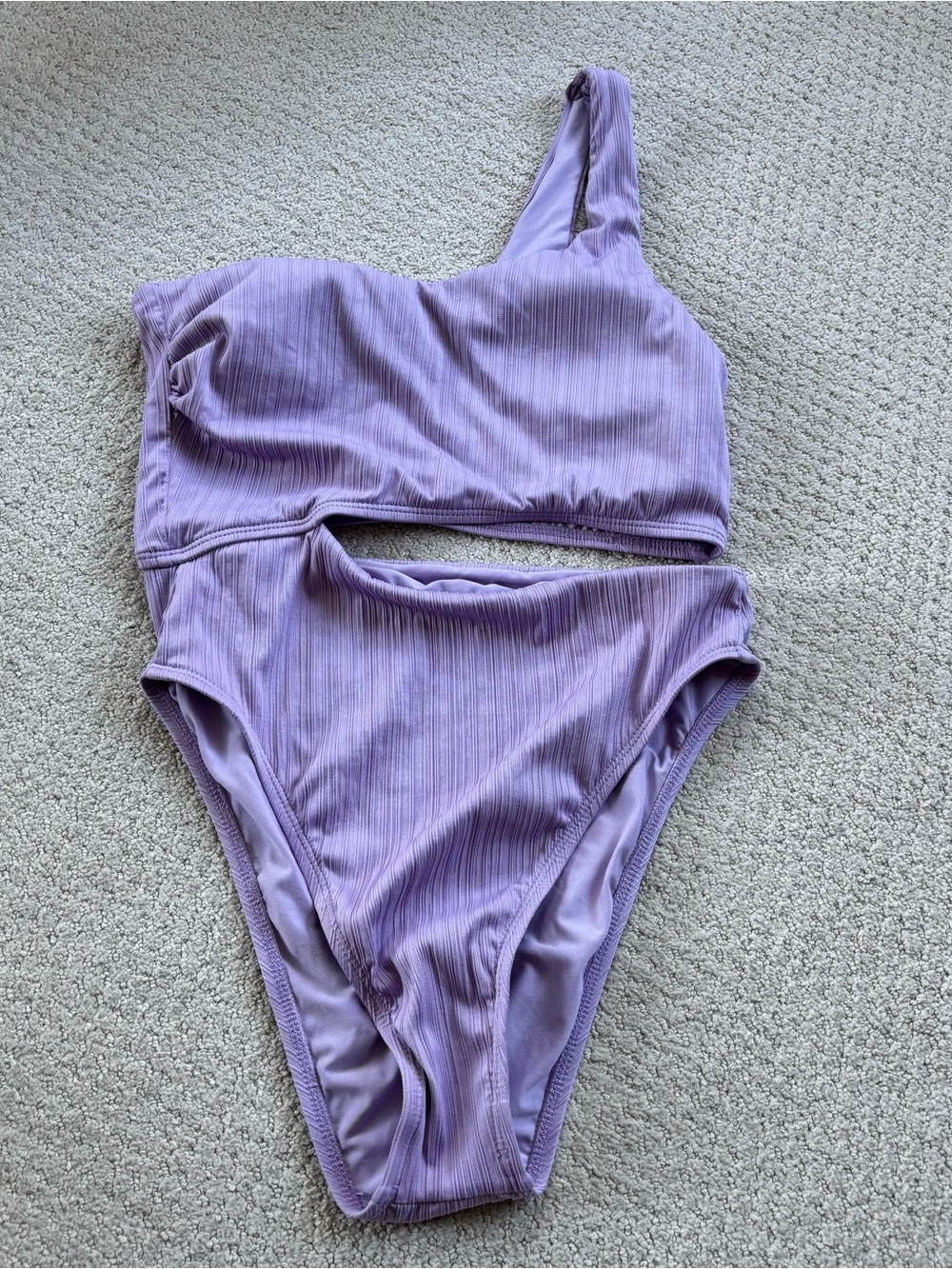 Splendid One-Piece Asymmetrical Lilac Swimsuit